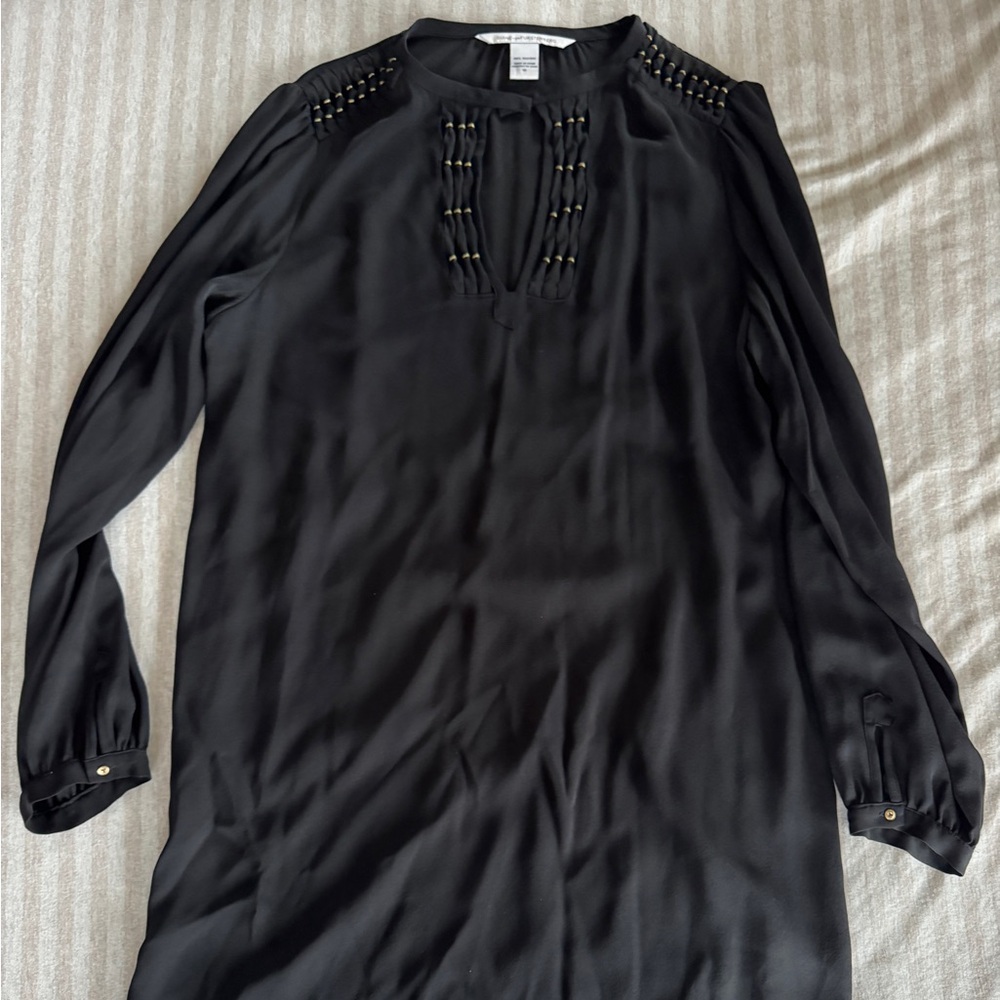 Diane Von Furstenberg Black Silk Dress